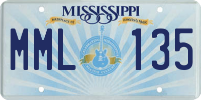 MS license plate MML135