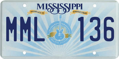 MS license plate MML136