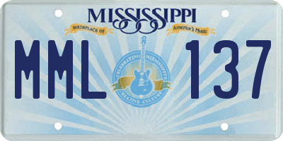 MS license plate MML137