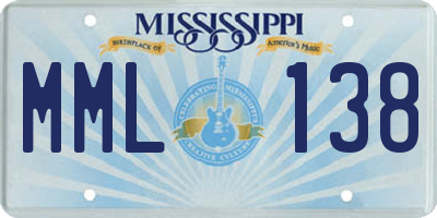 MS license plate MML138