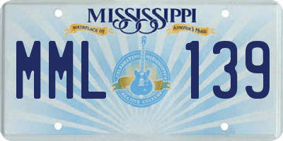 MS license plate MML139