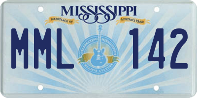 MS license plate MML142