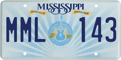 MS license plate MML143