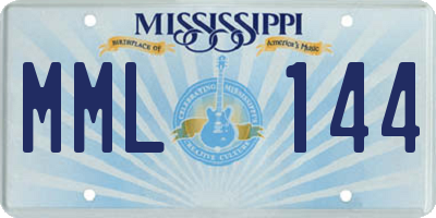 MS license plate MML144