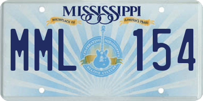 MS license plate MML154