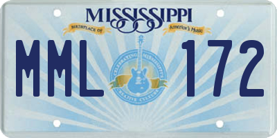 MS license plate MML172