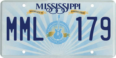 MS license plate MML179