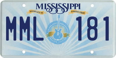 MS license plate MML181