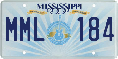 MS license plate MML184