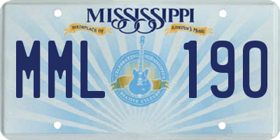 MS license plate MML190