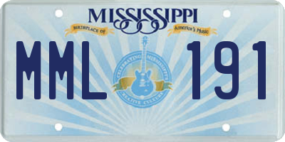 MS license plate MML191