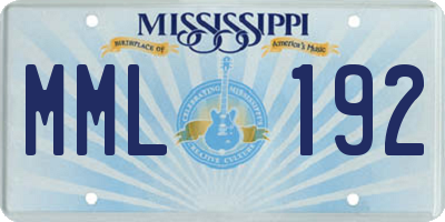 MS license plate MML192