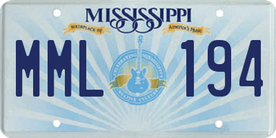 MS license plate MML194