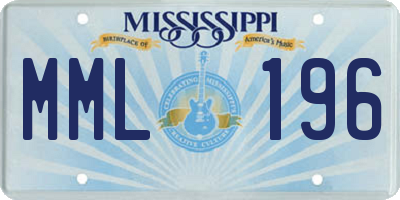 MS license plate MML196