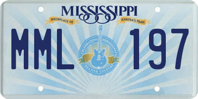 MS license plate MML197