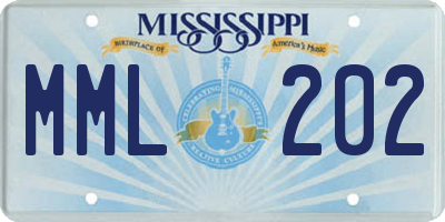 MS license plate MML202