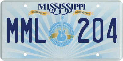 MS license plate MML204