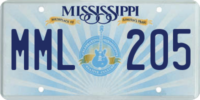 MS license plate MML205