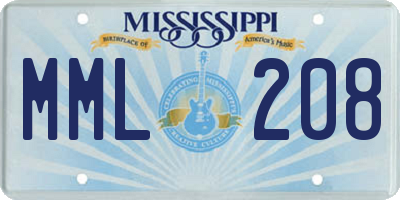 MS license plate MML208
