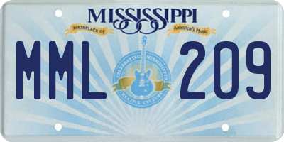 MS license plate MML209