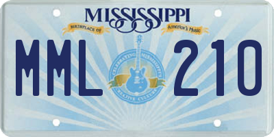 MS license plate MML210