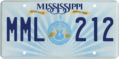 MS license plate MML212