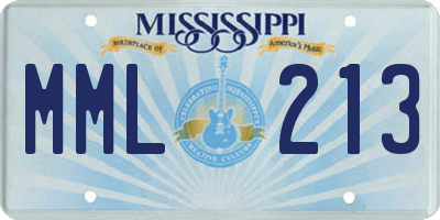 MS license plate MML213