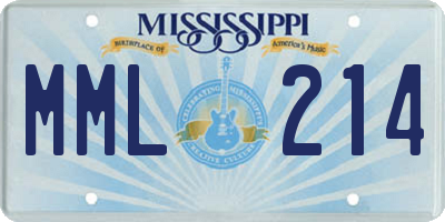 MS license plate MML214