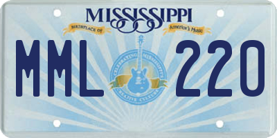 MS license plate MML220