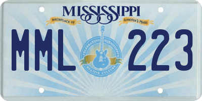 MS license plate MML223