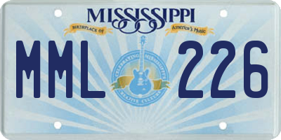 MS license plate MML226