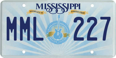 MS license plate MML227