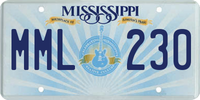 MS license plate MML230
