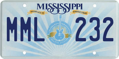 MS license plate MML232