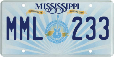MS license plate MML233