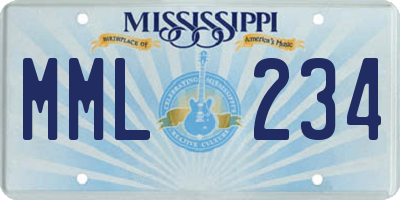MS license plate MML234