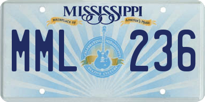 MS license plate MML236