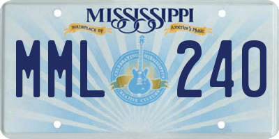MS license plate MML240