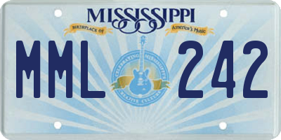 MS license plate MML242