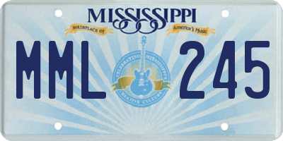 MS license plate MML245