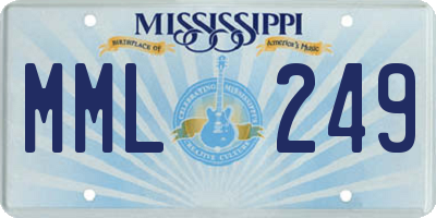 MS license plate MML249