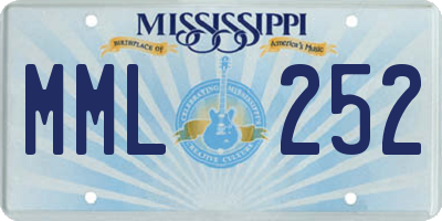 MS license plate MML252