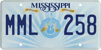 MS license plate MML258