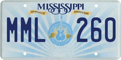 MS license plate MML260