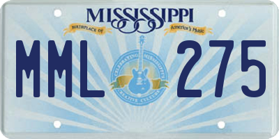 MS license plate MML275