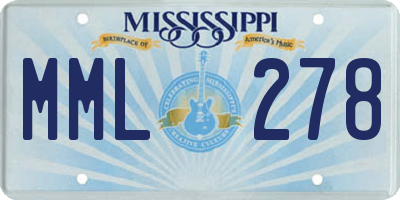 MS license plate MML278
