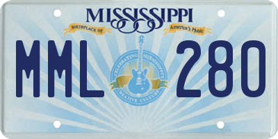 MS license plate MML280