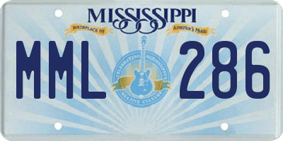 MS license plate MML286