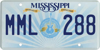 MS license plate MML288