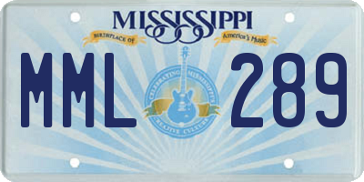 MS license plate MML289